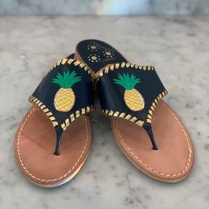 Jack Rogers Pineapple embroider thong sandals